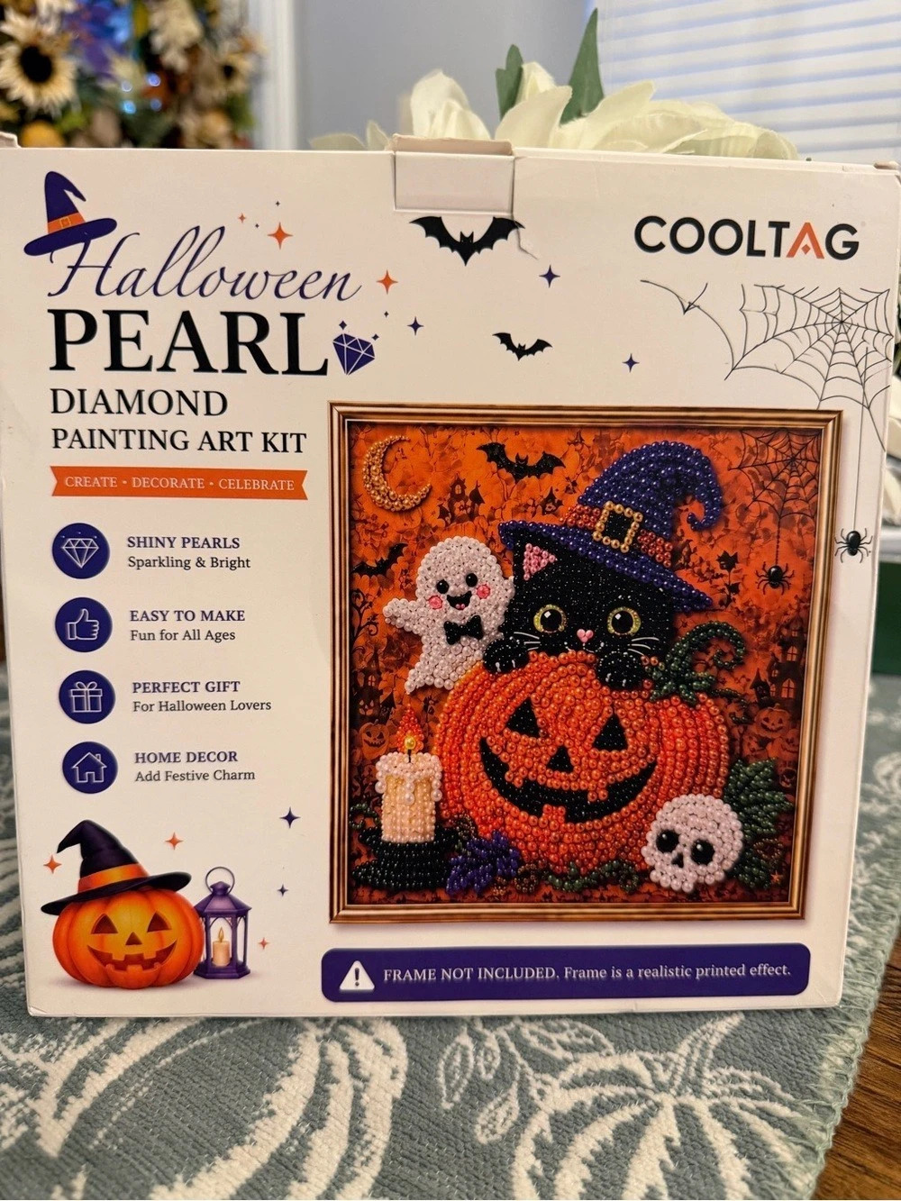 COOLTAG Halloween Pearl Diamond Painting Art Kit Halloween Diamond Painting Kit